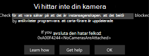 Windows kan inte hitta kamerameddelandet på en Windows-enhet.