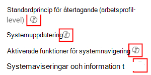 Skärmbild som visar Copilot-knappbeskrivningen för en inställning i administrationscentret för Microsoft Intune och Intune.