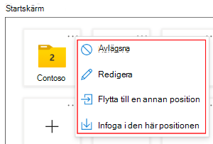 Skärmbild som visar hur du flyttar dina appar och mappar till olika platser på dedikerade Android Enterprise-enheter som körs i läget för flera appar i Microsoft Intune.