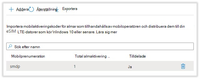 Mobilprenumerationspoolen heter csv-filnamnet för aktiveringskoden.