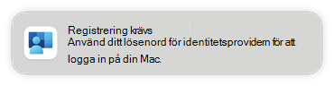 Skärmbild som visar den uppmaning som krävs för registrering på slutanvändarenheter när du konfigurerar enkel inloggning med plattform i Microsoft Intune.