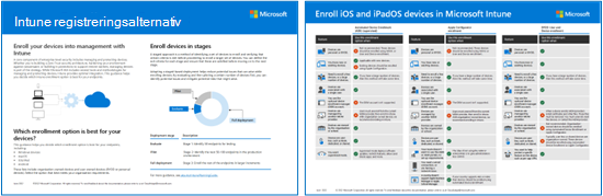 En visuell representation av Intune-registreringsalternativ per plattform