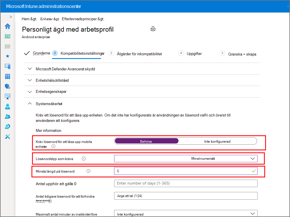 Skärmbild av att skapa en grupp i Microsoft Intune