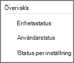 Se de olika övervakningsalternativen för en säkerhetsbaslinjeprofil