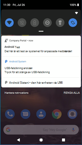 Android-testmeddelande