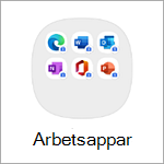 Skärmbild av arbetsprofilmappen för Samsung Galaxy S20.