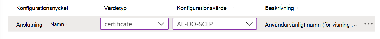Ändra anslutningsnamnet i en konfigurationsprincip för VPN-appar i Microsoft Intune exempel