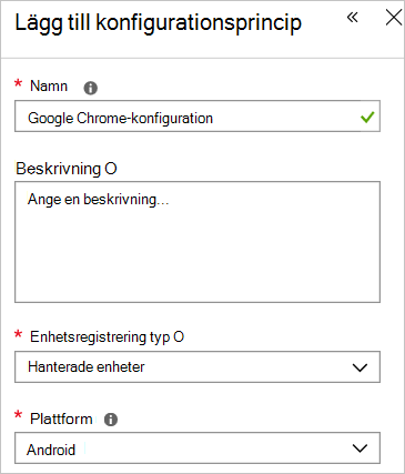 Lägg till konfigurationsprincip för Google Chrome