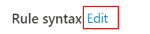 Skärmbild som visar hur du väljer regelsyntaxredigeraren för att använda regelverktyget i Microsoft Intune.