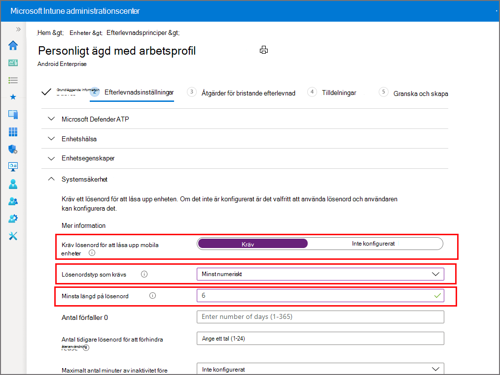 Skärmbild av att skapa en grupp i Microsoft Intune