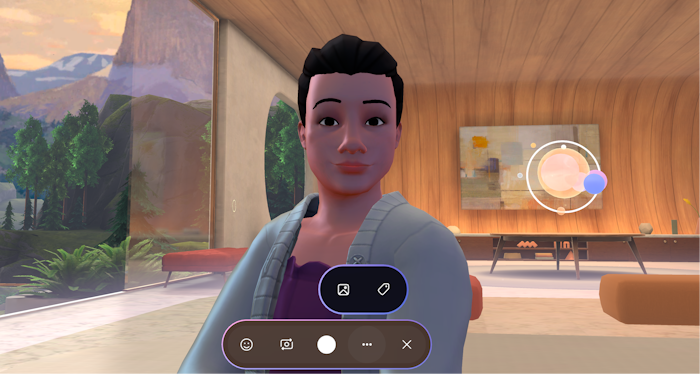 En skärmbild av Avatar selfie-skärmen