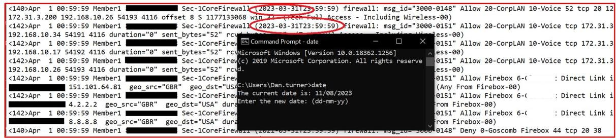 Command prompt log report.