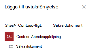 Välj ett dokumentbibliotek.