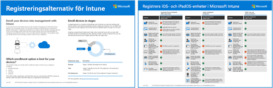 En visuell representation av Intune-registreringsalternativ per plattform