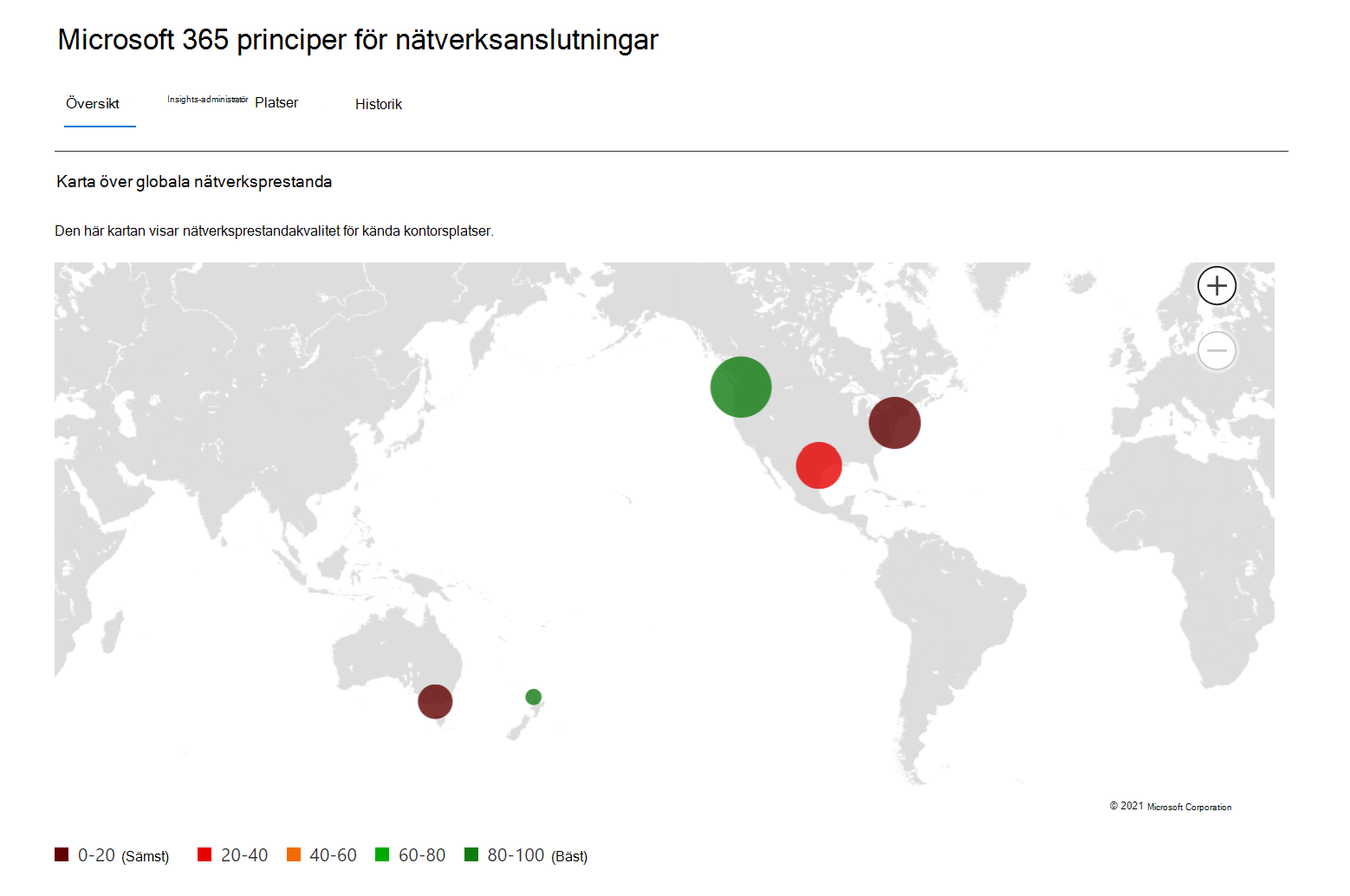 Översiktskarta över nätverksinsikter.