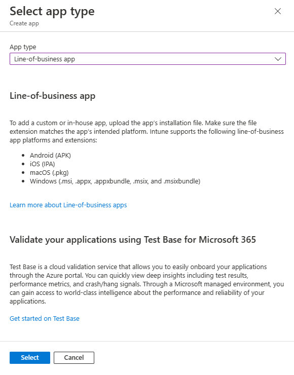 Intune – verksamhetsspecifik app