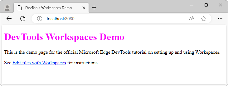 The DevTools Workspaces Demo