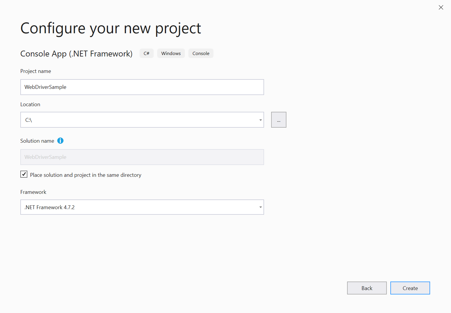 Configure your new project