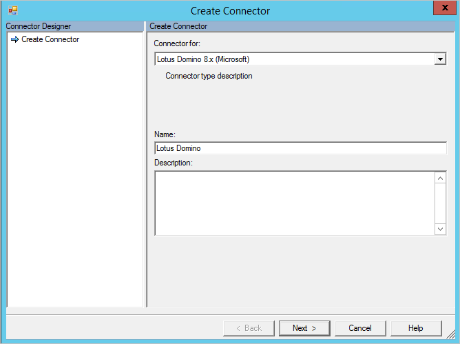 skärmbild av MIM Sync Create Connector