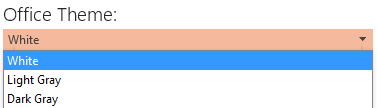 Office theme drop-down.
