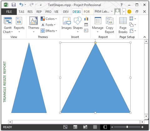 Resizing a shape with the aspect ratio unlocked