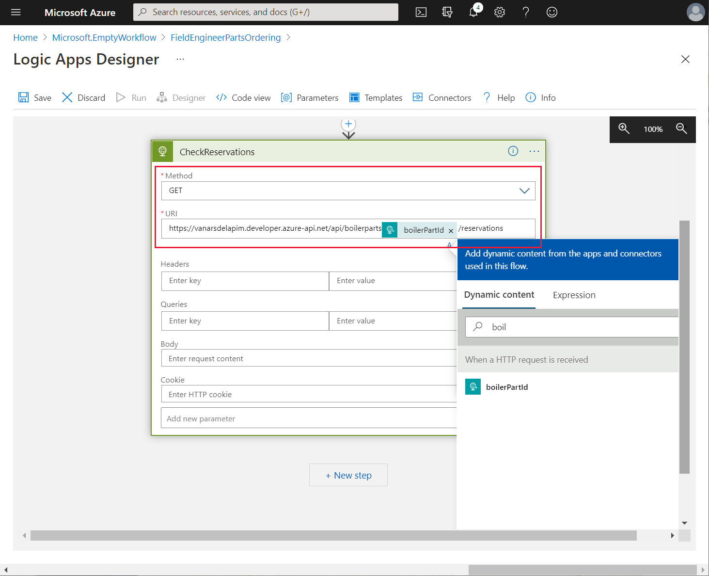 Steget CheckReservations.