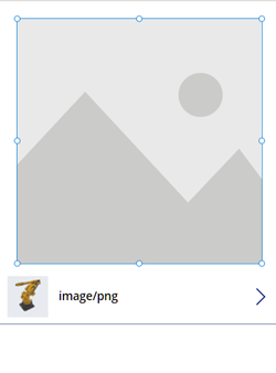 En skärmbild av en Bild-kontroll under anläggning i Microsoft Power Apps Studio.
