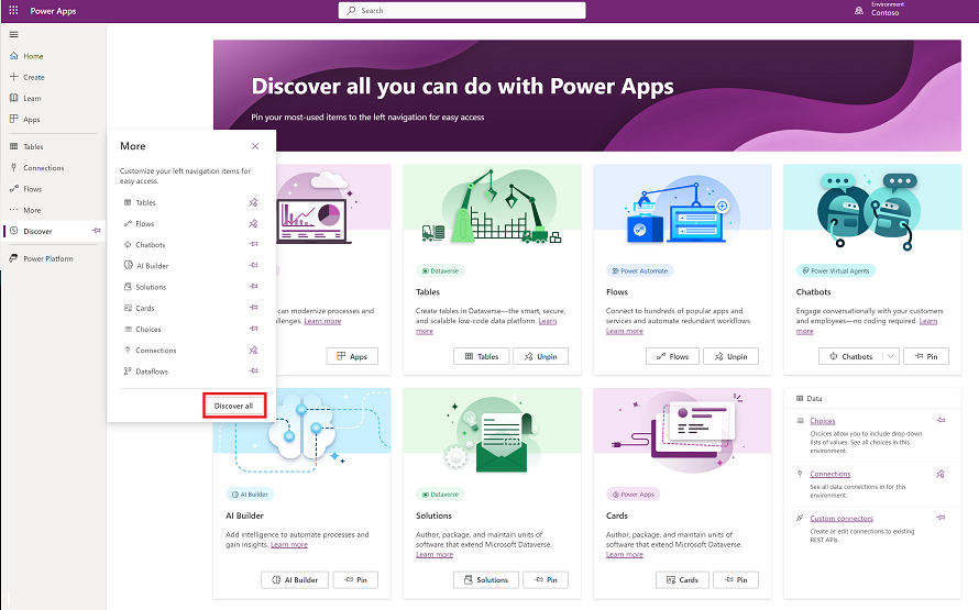 Upptäck alla dina Power Apps.