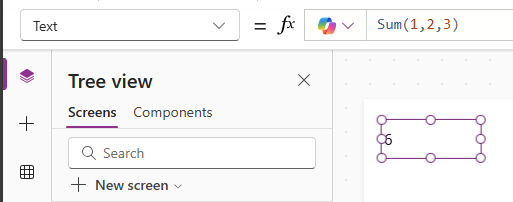 Med den fullständiga formeln Sum (1,2,3).