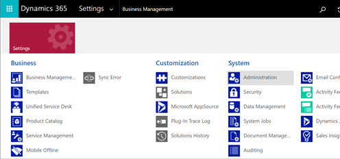 Navigera till systemadministration