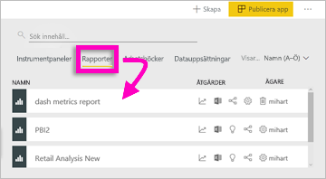 Screenshot showing Reports tab.