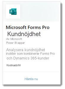 Skärmbild som visar webbappen Microsoft Forms Pro Customer Satisfaction.