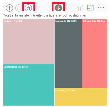 Skärmbild av det visuella objektet som visar kategori, tillverkare och segment.