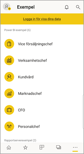 Power BI mobile samples