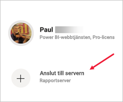 Skärmbild av dialogrutan Inställningar med Anslut till server markerat.