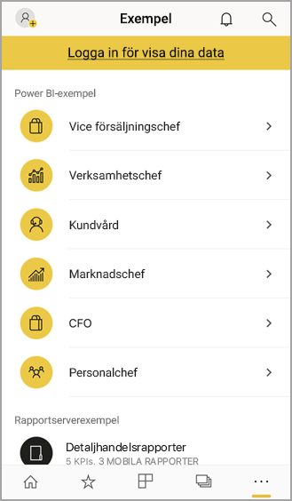 Power BI-mobilexempel