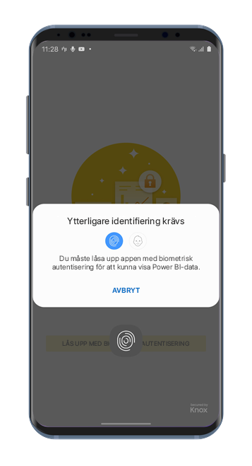 Screenshot shows Additional identification is required message on an Android phone.