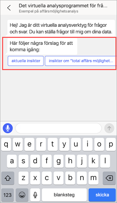 Q&A virtual analyst suggestions