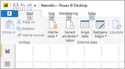 Screenshot of Power BI Desktop with KeyTips.