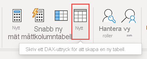 Skärmbild av ikonen Ny tabell.