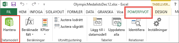 Öppna PowerPivot i Excel