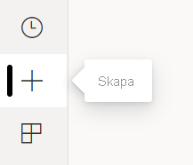 Skärmbild av knappen Skapa på Power BI-tjänst.