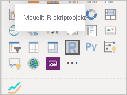 Screenshot of the R script visual control in the Power BI Desktop.