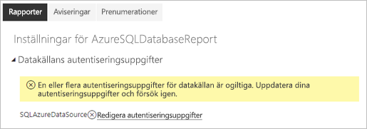 Skärmbild av inställningar för Azure SQL Database.