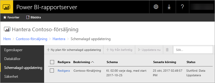 Scheduled refresh within Power BI Report Server