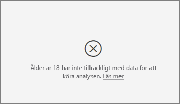 Skärmbild av ett felmeddelande om att det inte finns tillräckligt med data.