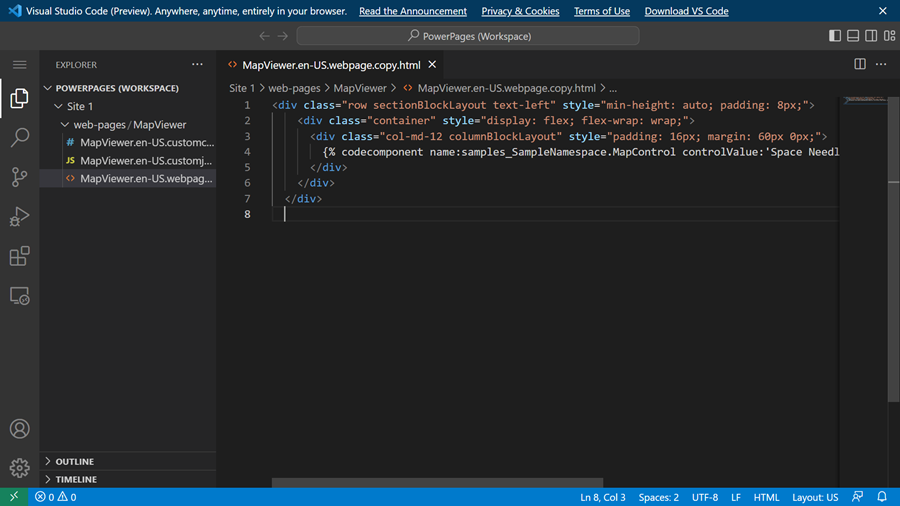 Liquid-tagg tillagd i VS Code.