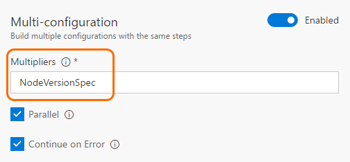 build definition options tab multi configuration enabled