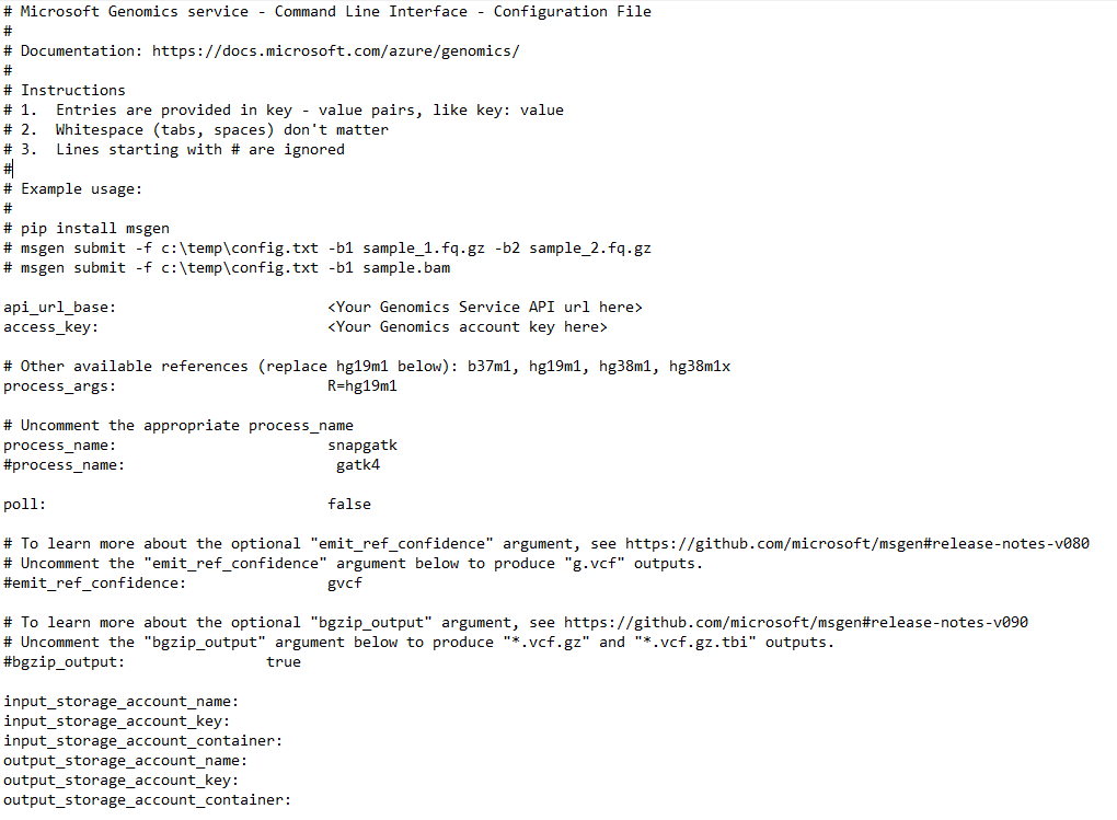 Genomics config