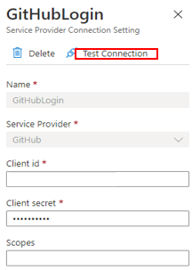 Test OAuth setting in Azure